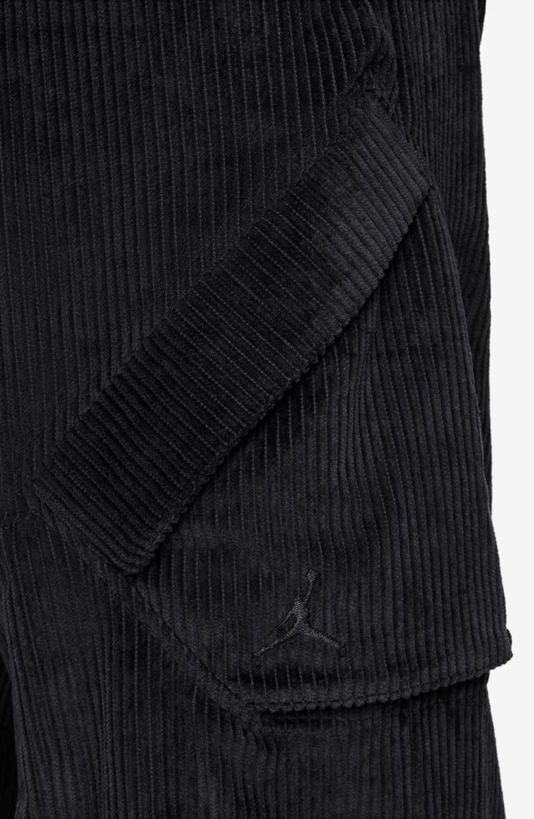 Jordan Chicago Wide Leg Cotton Corduroy Cargo Pants, Alternate, color, Black