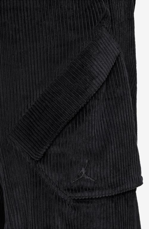 Jordan Chicago Wide Leg Cotton Corduroy Cargo Pants In Black