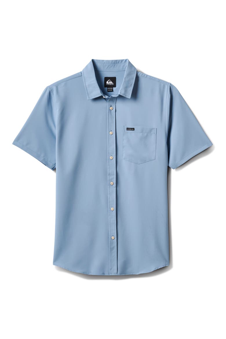 Allport Classic Short Sleeve Performance Button-Up Shirt, Main, color, ASHLEY BLUE