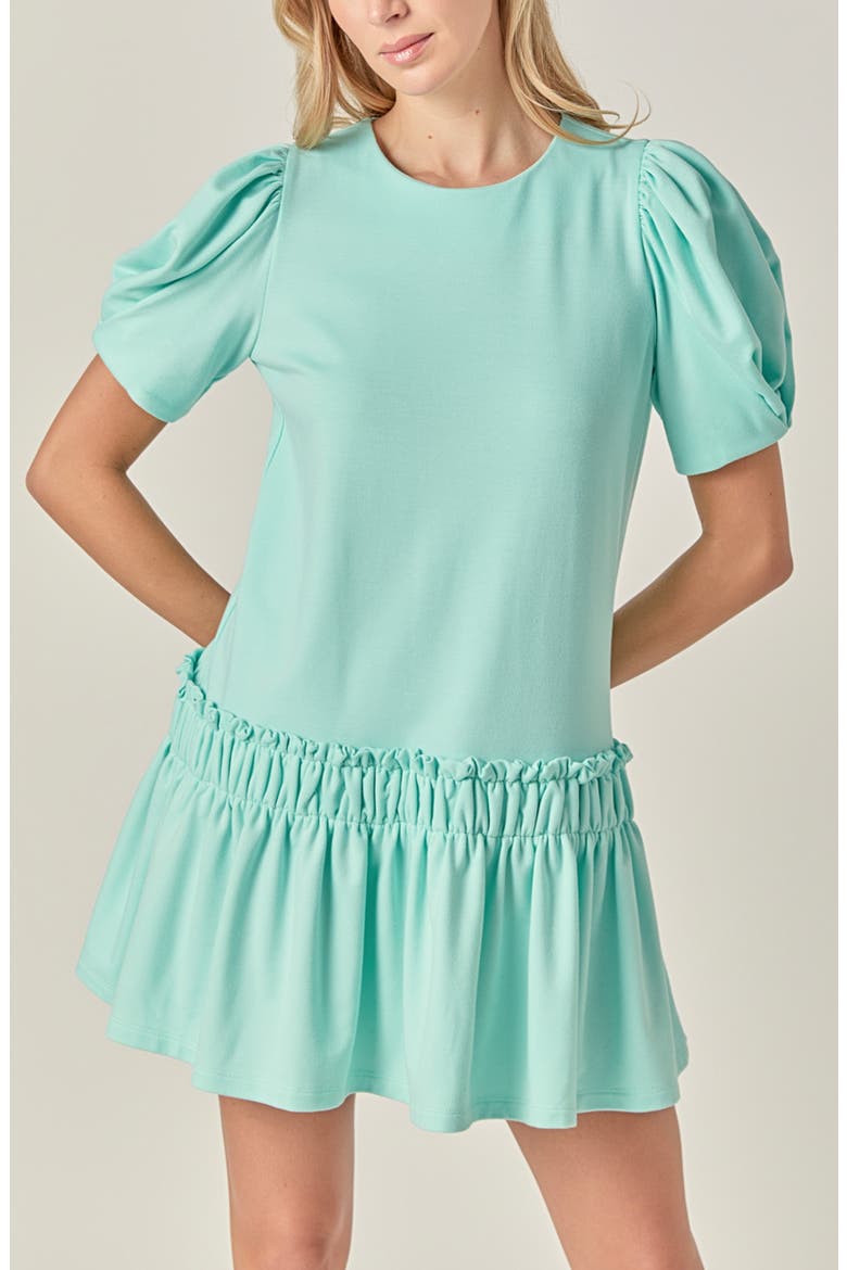 Puff Sleeve Minidress, Alternate, color, MINT
