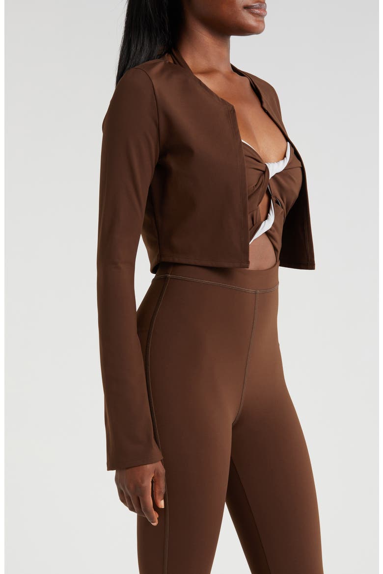 Katy Crop Bolero, Alternate, color, BROWN