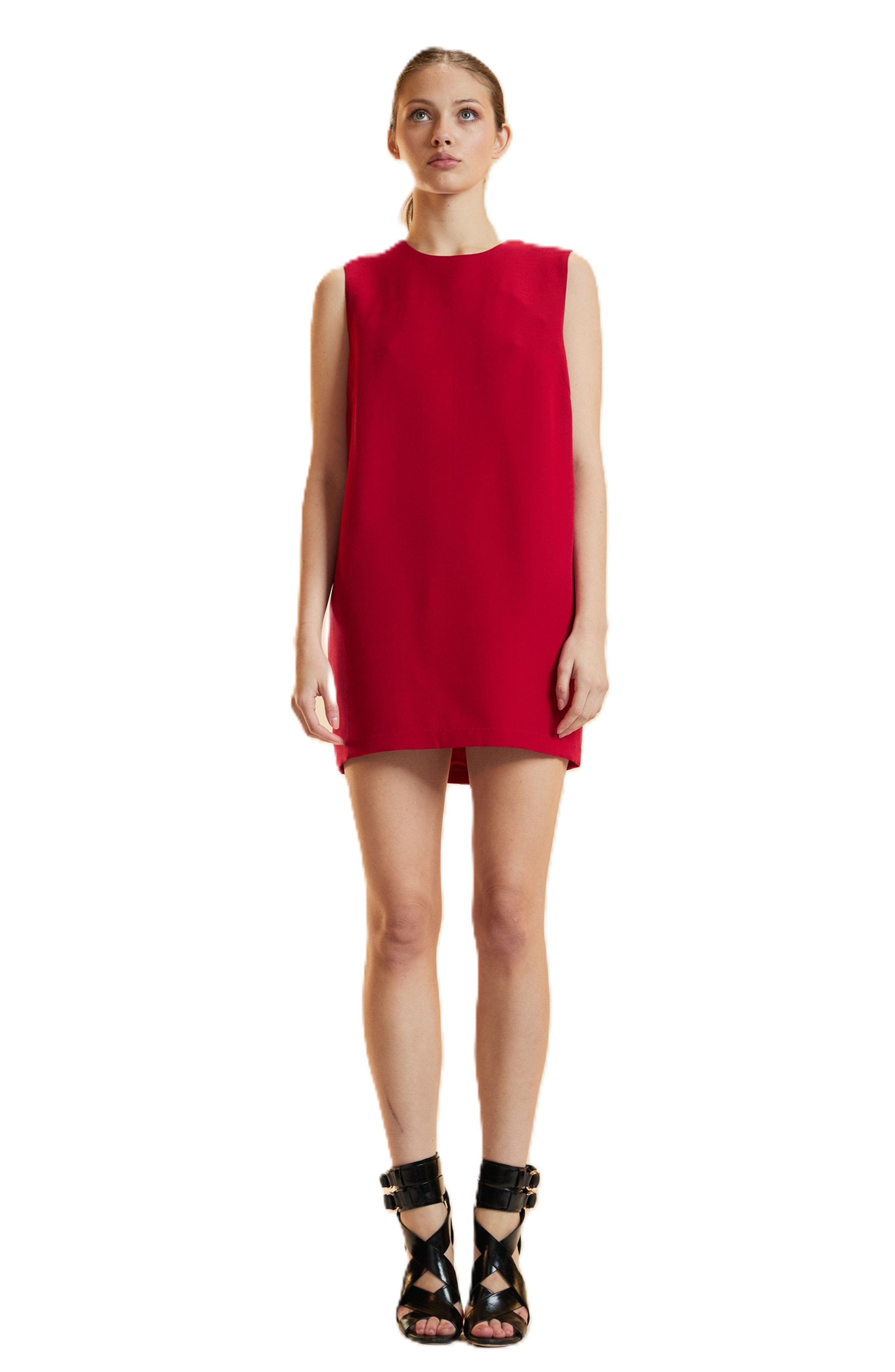Silk Wool Mini Shift Dress - image 3