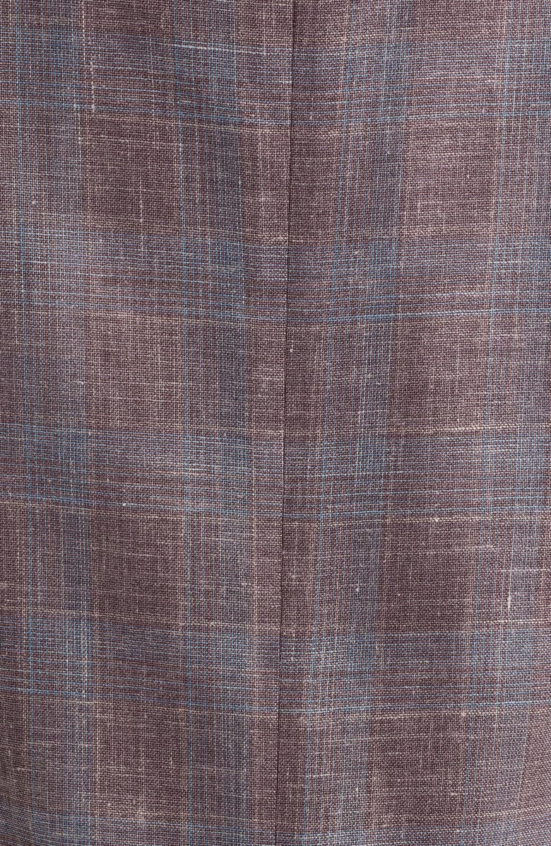 Peter Millar Gafton Pale Purple Plaid Soft Slub Wool Blend Sport Coat, Alternate, color, Purple Fig
