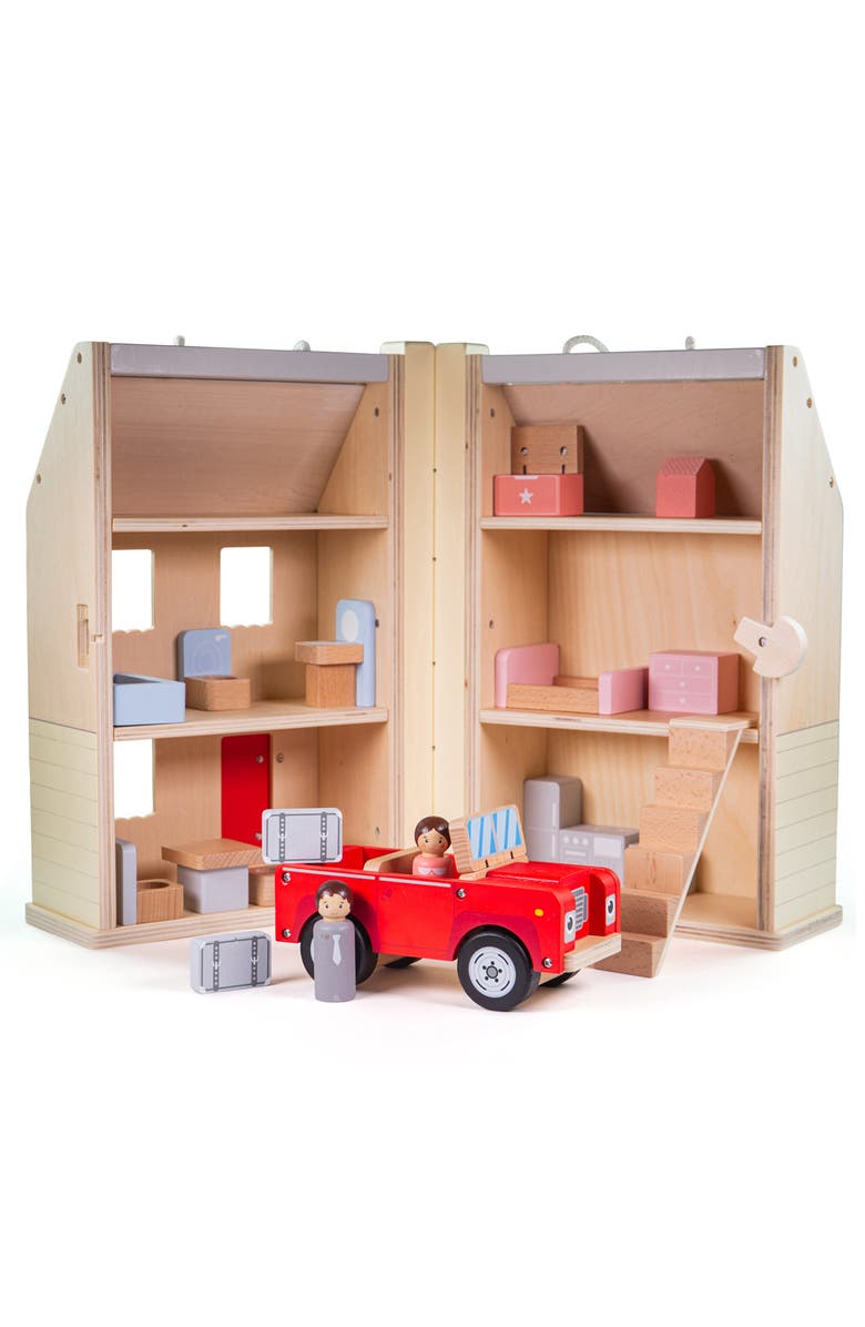 Bigjigs Toys Folding Dolls House Set, Main, color, 