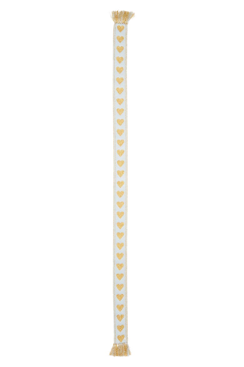 Antibes Heart Fringe Scarf, Main, color, CELESTE/ ORO/ ORO