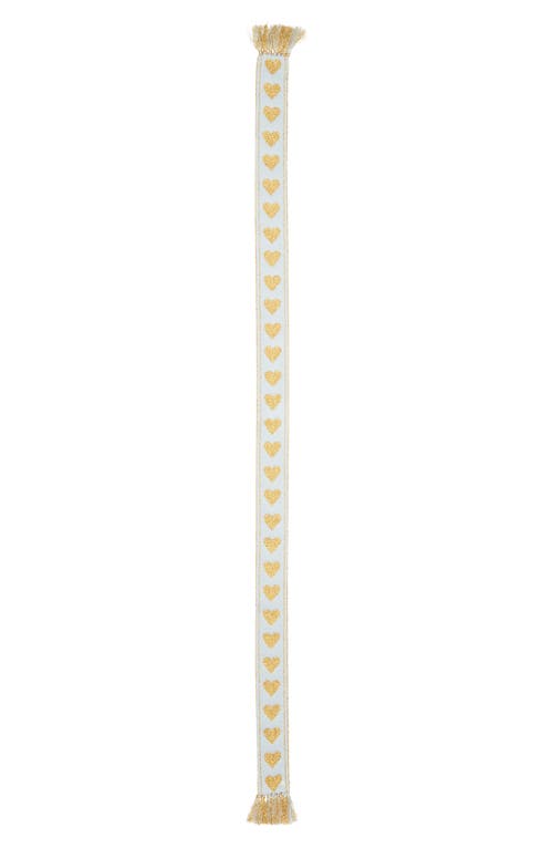 Valentino Garavani Antibes Heart Fringe Scarf In Gold