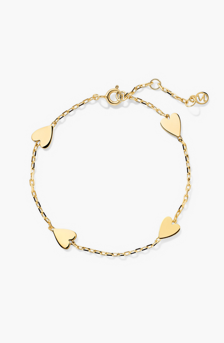 MEJURI Heart Station Bracelet, Main, color, 18K Gold Vermeil