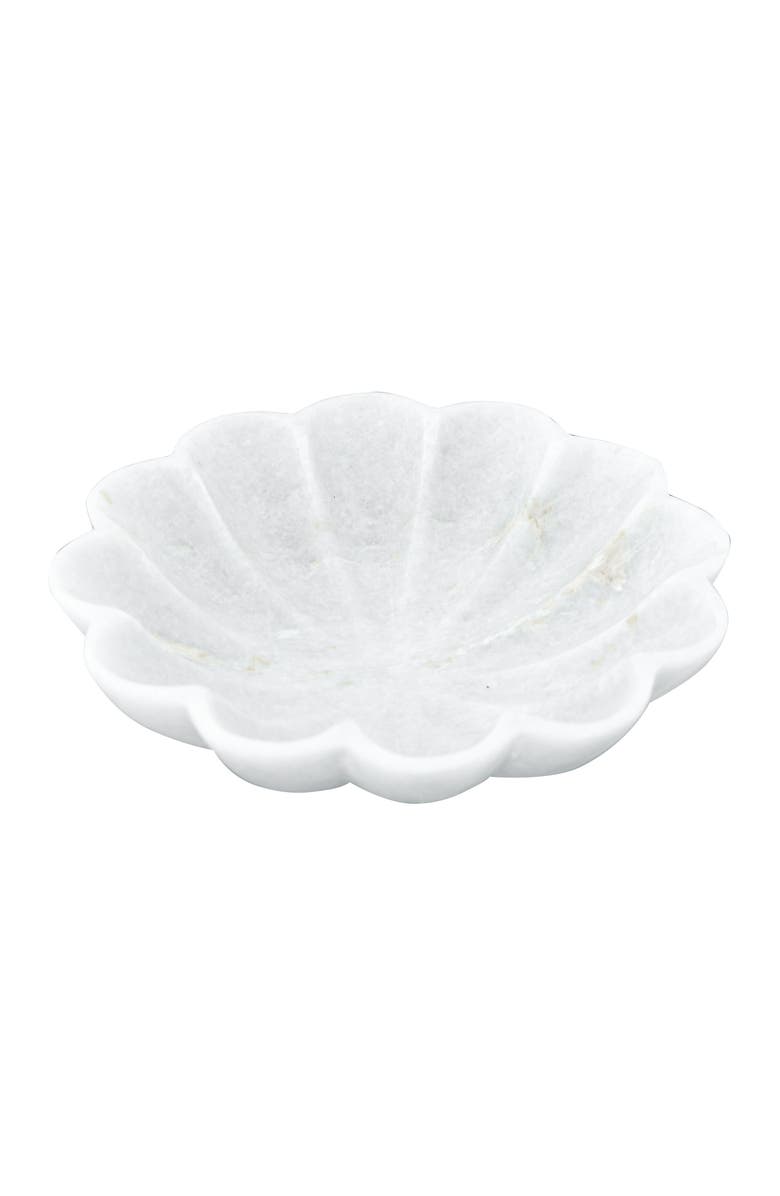 Storied Home Carved Marble Dish, Main, color, White