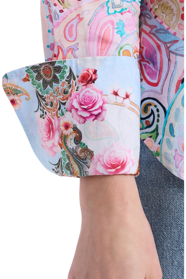 Priscilla Long Sleeve Woven Shirt, Alternate, color, PINK MULTI