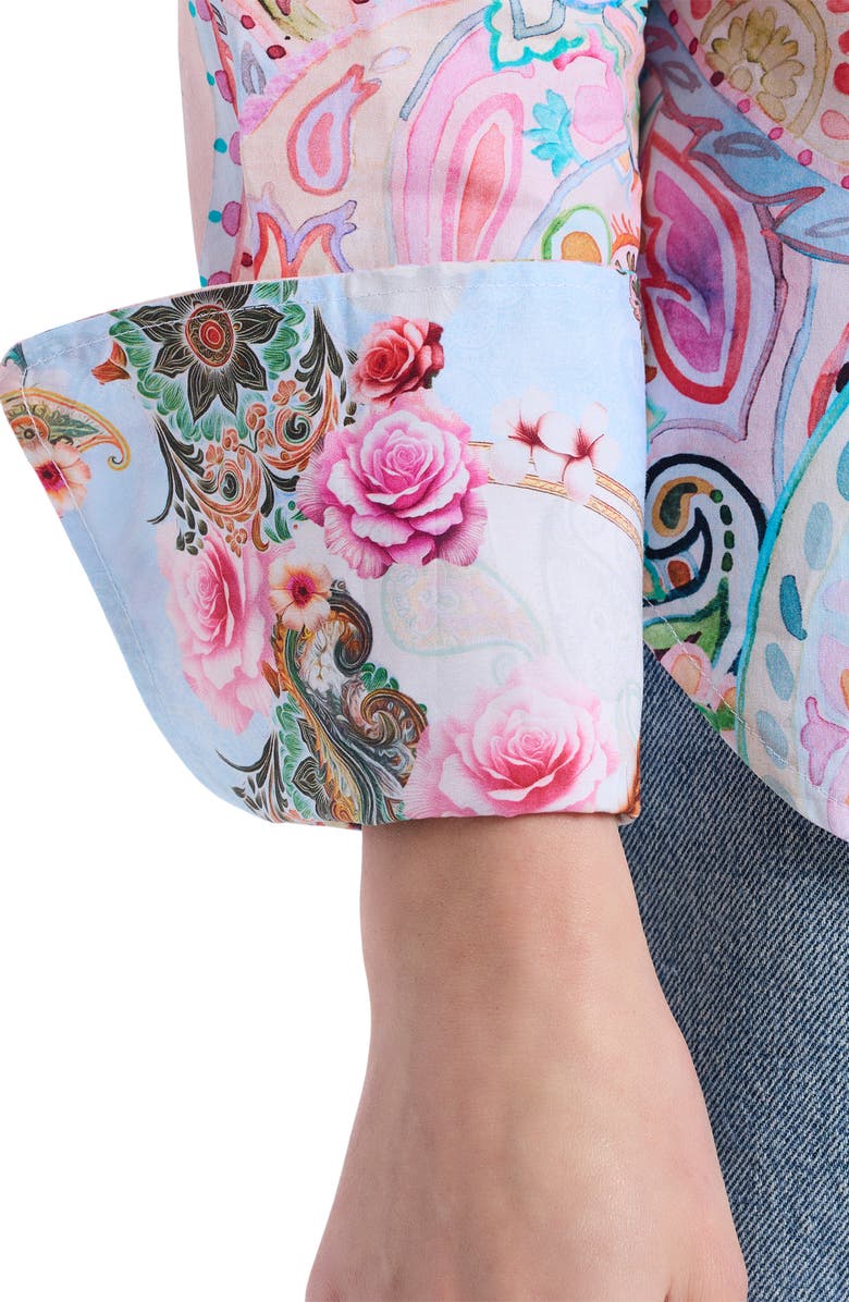 Robert Graham Priscilla Long Sleeve Woven Shirt, Alternate, color, Pink Multi