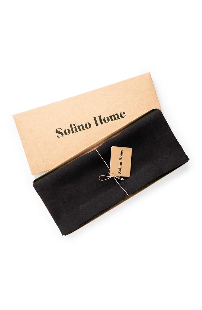 Solino Home Linen Table Runner for Dining Table, Holiday and Everyday Table Decor - Sonoma, Alternate, color, Black