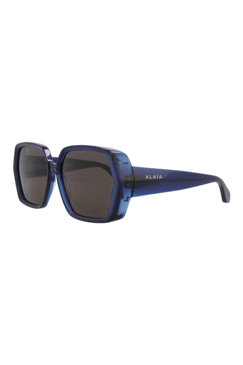 60mm Polarized Square Sunglasses, Alternate, color, BLUE BLUE GREY