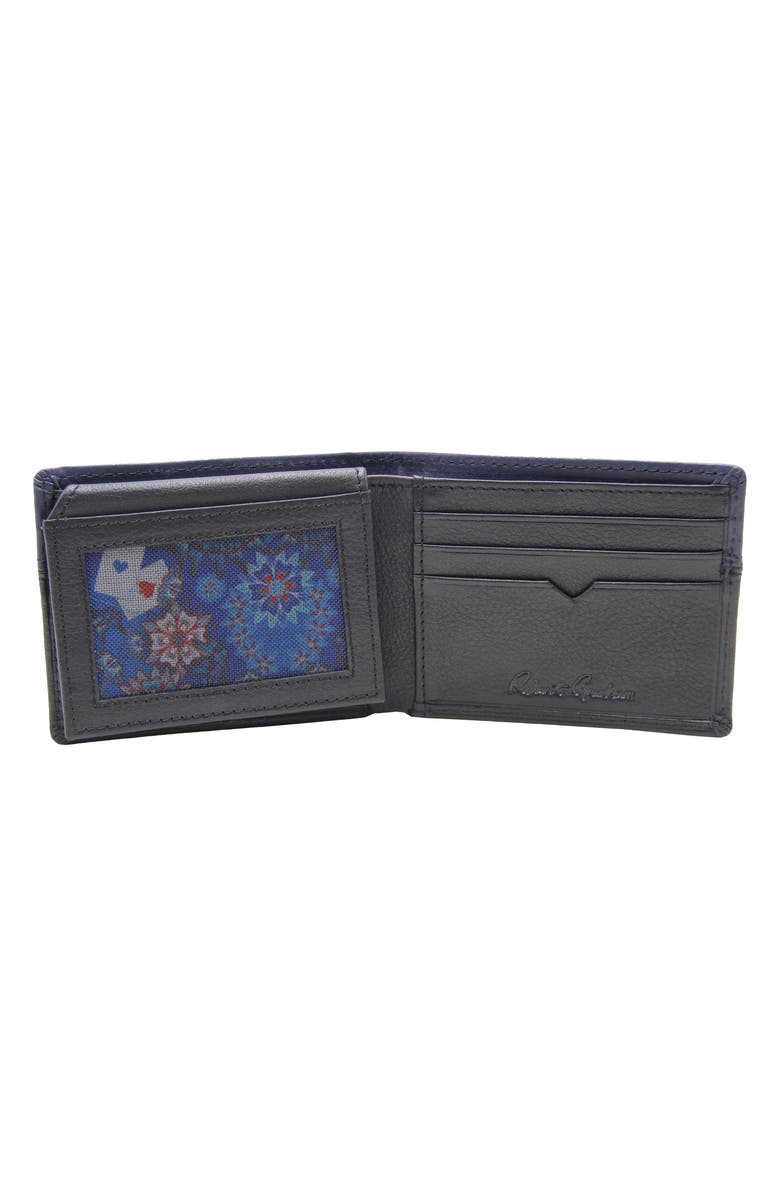 Robert Graham Two Tone Bifold Leather Wallet, Alternate, color, Black/ Navy
