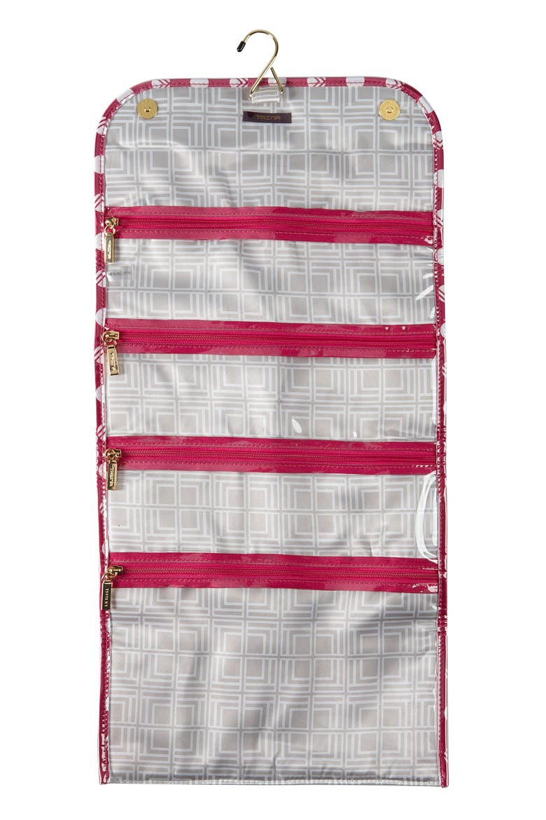 Hanging Cosmetics & Jewelry Travel Valet, Alternate, color, PINK BETSY