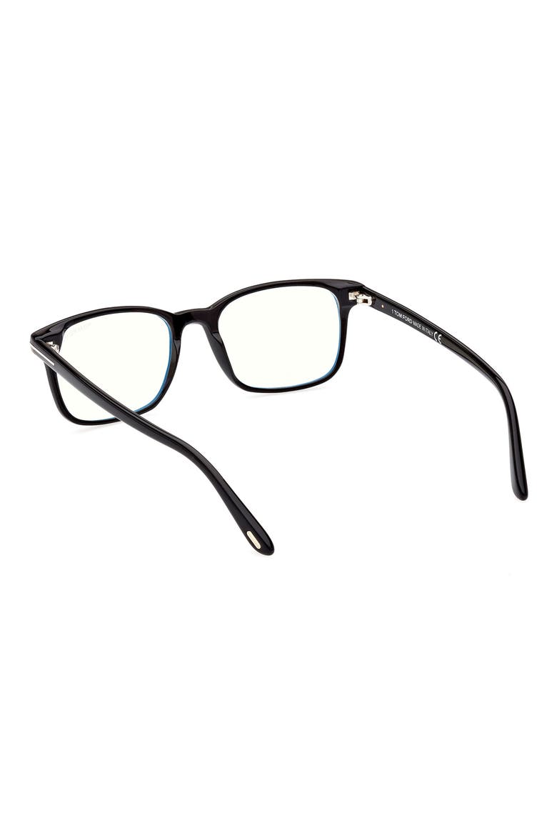 55mm Rectangular Blue Light Blocking Glasses, Alternate, color, SHINY BLACK