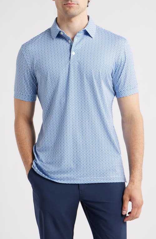 Mizzen + Main Mizzen+main Versa Trim Fit Geo Print Performance Golf Polo In Blue