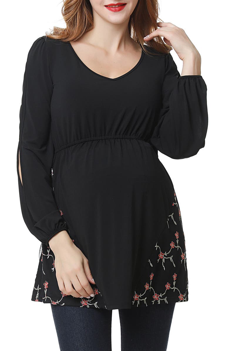 Kimi and Kai Kacey Embroidered Maternity Top, Main, color,
