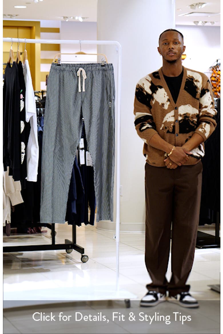 Railroad Stripe Drawstring Slacker Pants video