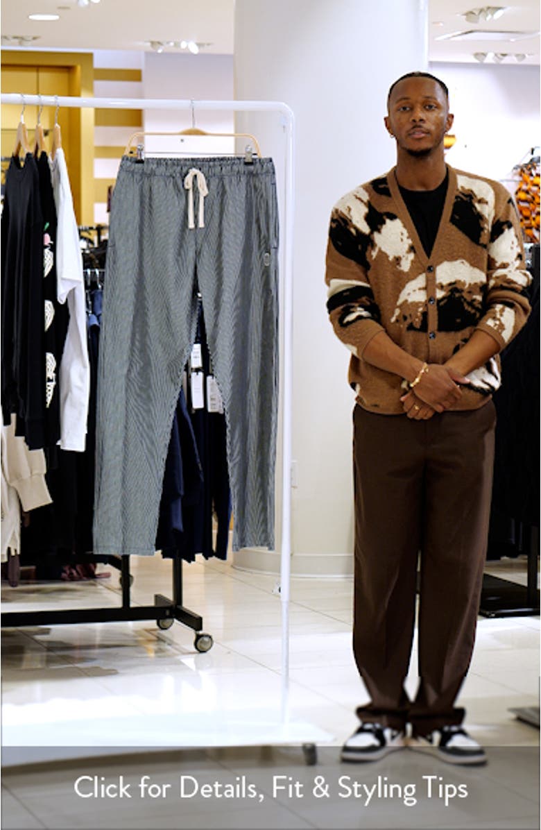 Railroad Stripe Drawstring Slacker Pants, sales video thumbnail