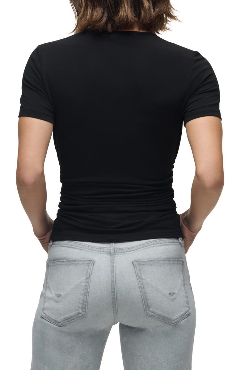 Hudson Jeans Ruched Crewneck Stretch Cotton T-Shirt, Alternate, color,