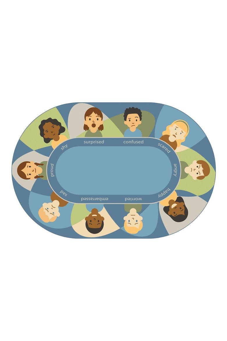 Social Emotional Carpet - 4' x 6' Oval, Main, color, Multicolored