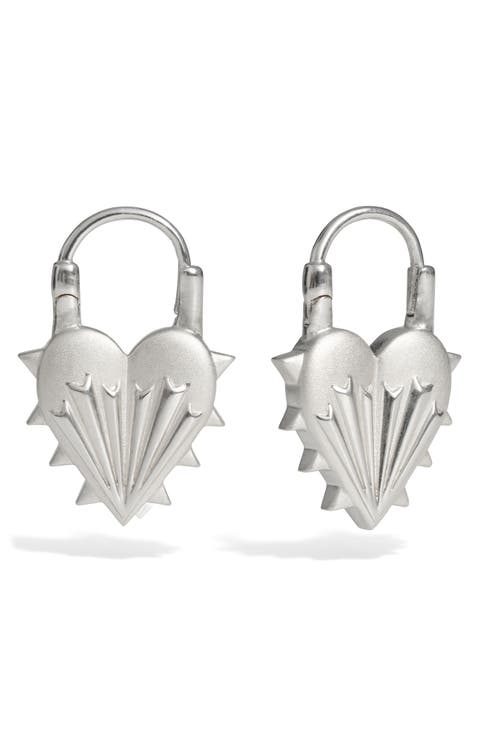 Spiked Heart Hoop Earrings