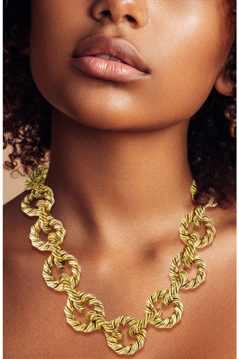Statement Rope Link Choker, Alternate, color, GOLD