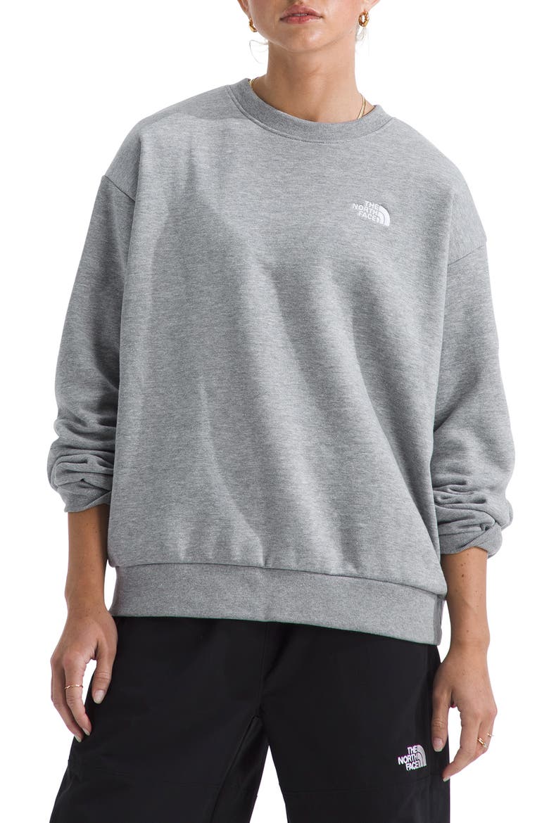 Evolution Simple Dome Oversize Crewneck Sweatshirt, Main, color, TNF PALE GREY HEATHER