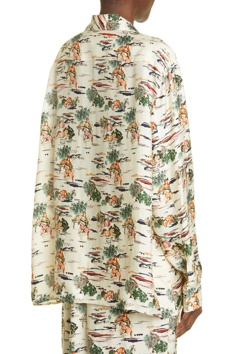 Khaite Garo Silk Button-Up Shirt, Alternate, color, 