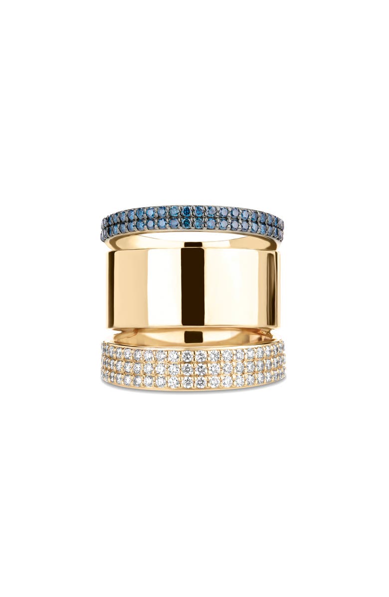 LANA 14K Gold Blue & White Diamond Vanity Ring, Main, color, Yellow Gold/ Blue