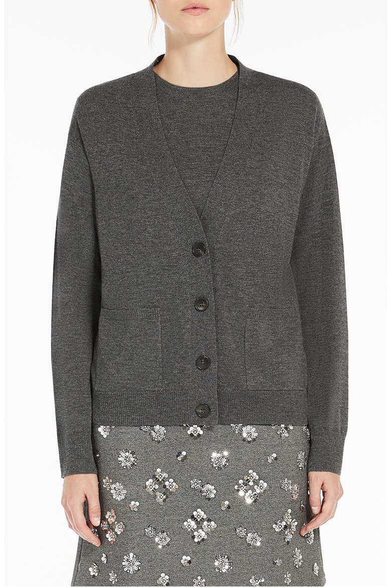Decano Wool & Cashmere Cardigan, Main, color, MEDIUM GREY