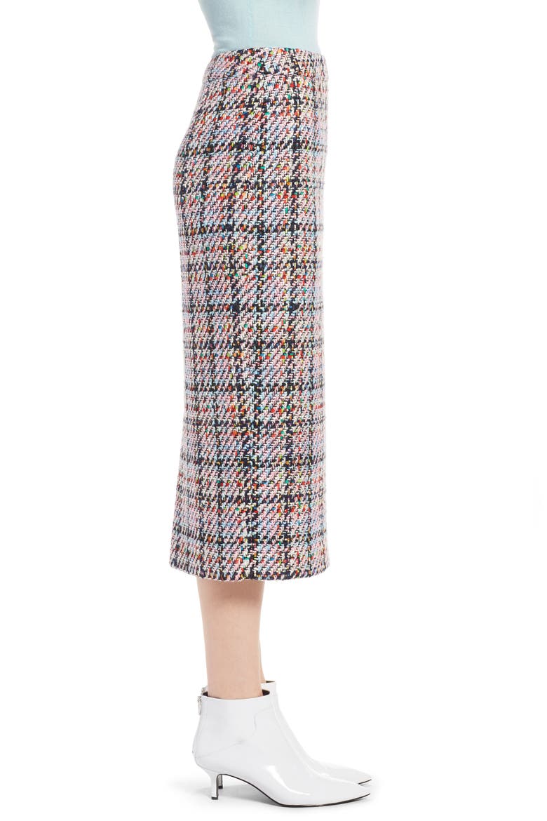 Tweed Midi Skirt, Alternate, color, PINK MULTI TWEED