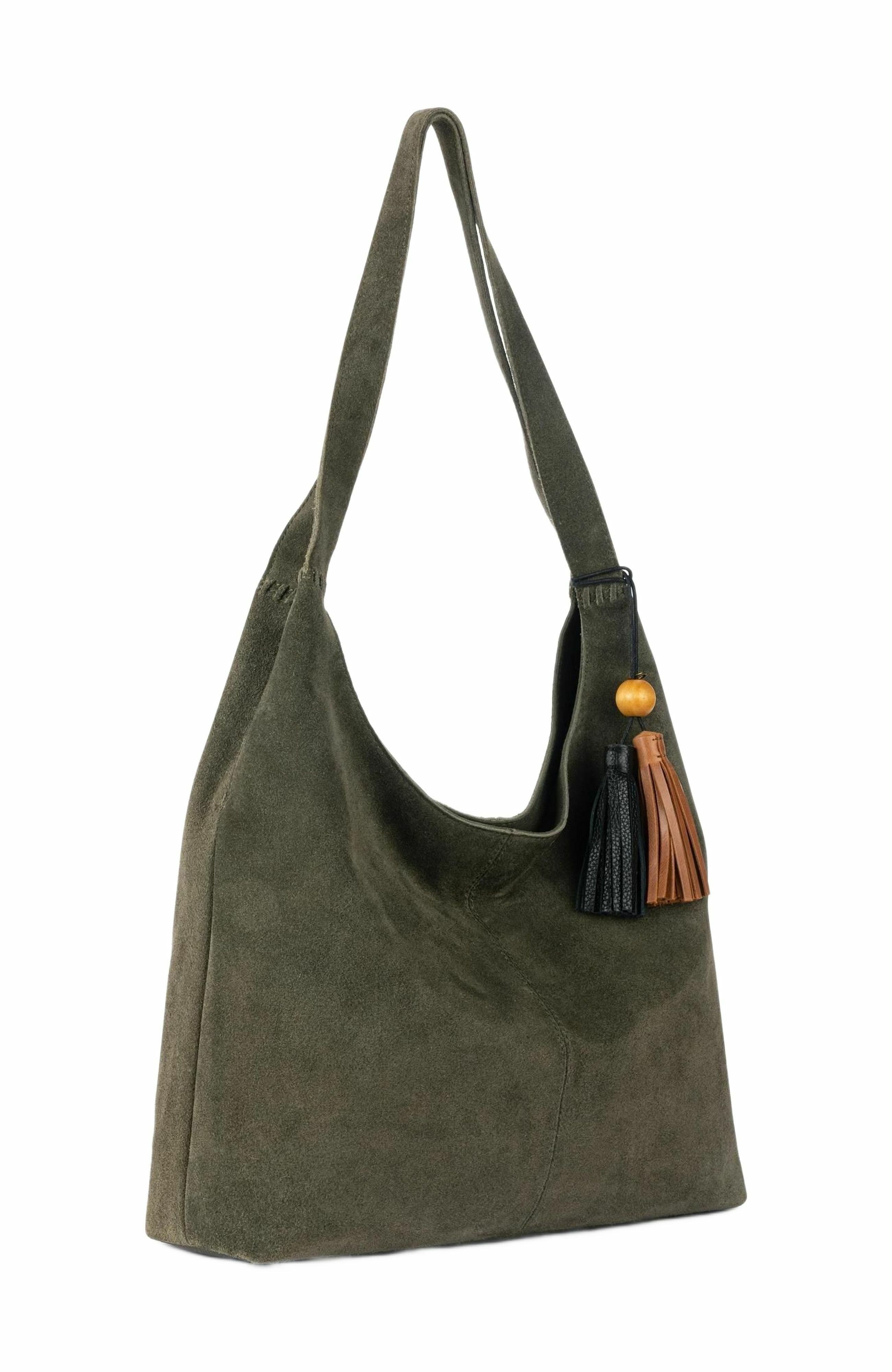 Huntley Hobo Bag, Alternate, color, Moss Suede