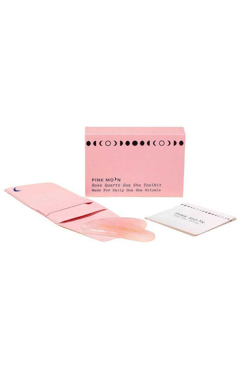 Pink Moon Rose Quartz Gua Sha Facial Toolkit 1ct, Main, color, NO COLOR