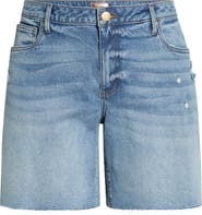KUT from the Kloth Hailey High Waist Raw Hem Denim Bermuda Shorts