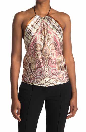 La Fiorentina Paisley Plaid Convertible Scarf & Halter Top
