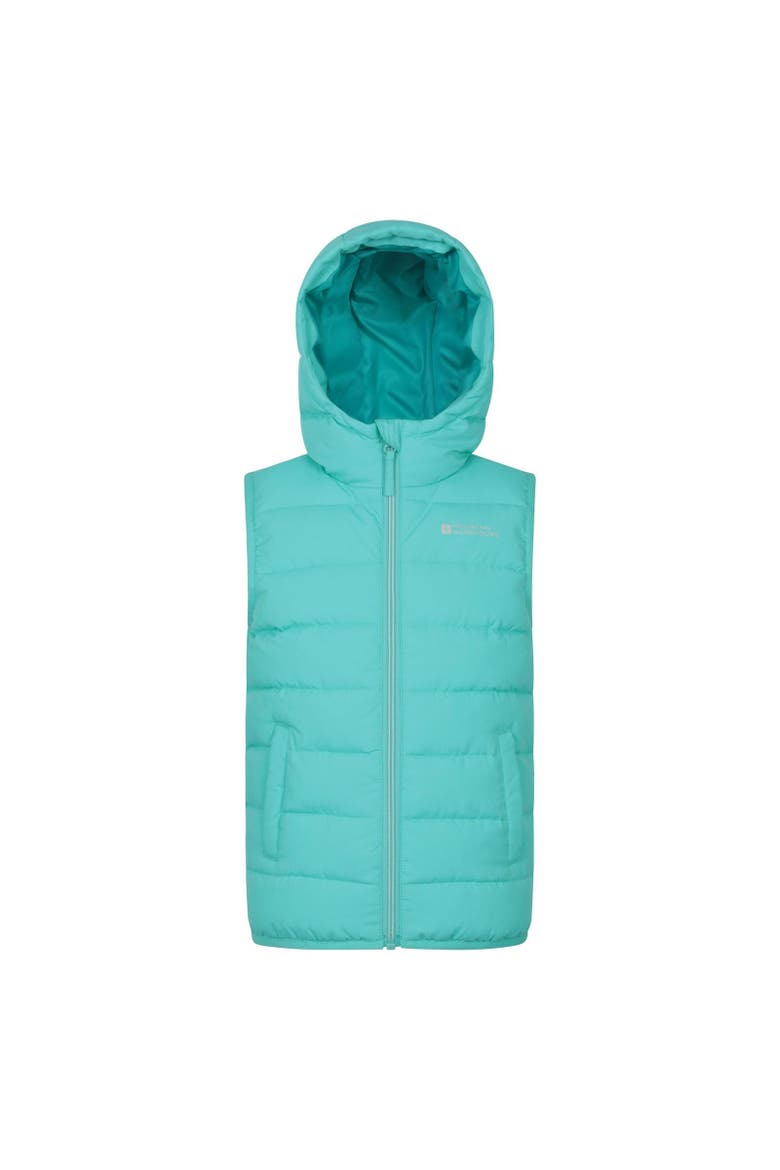 Childrens/Kids Rocko Water Resistant Hooded Sleeveless Body Warmer, Main, color, Blue