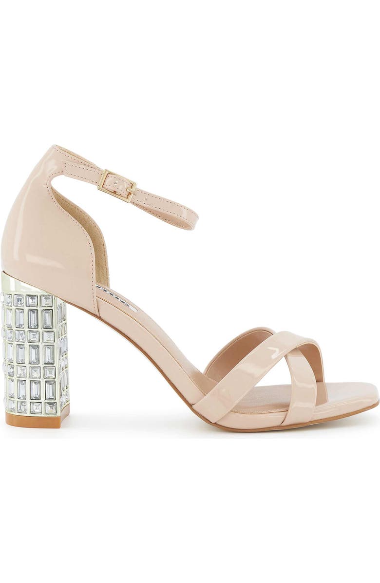 Dune London Malena Square Toe Sandal, Alternate, color, Blush Patent