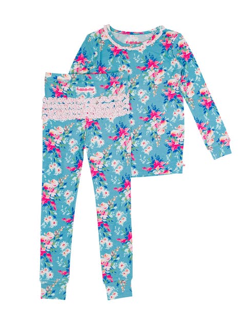 SoftSnooze Toddler Girls Ruffle Long Sleeve Pajama Set