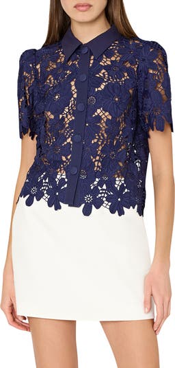 Addison Lace Short Sleeve Shirt