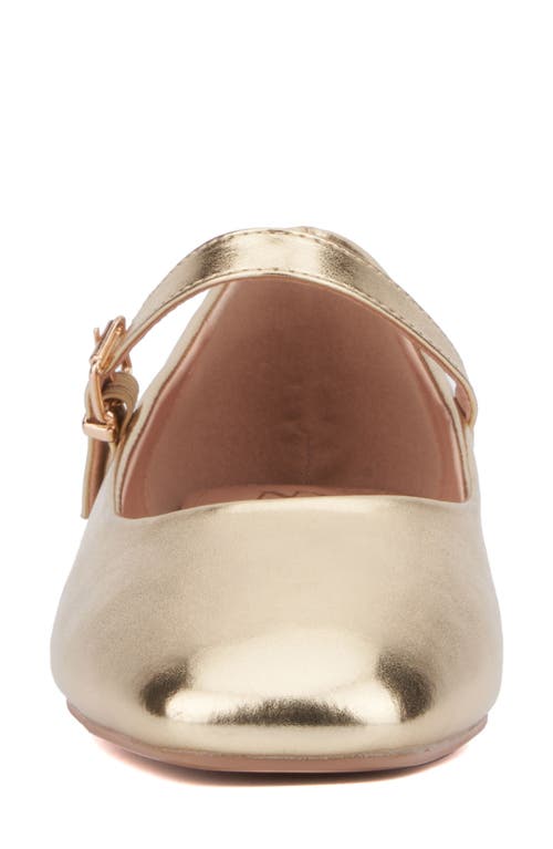New York And Company Page Mary Jane Ballet Flat In Gold Metallic