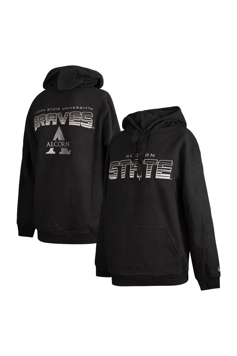 Men's FISLL  Black Alcorn State Braves Puff Print Sliced Pullover Hoodie, Main, color, Black