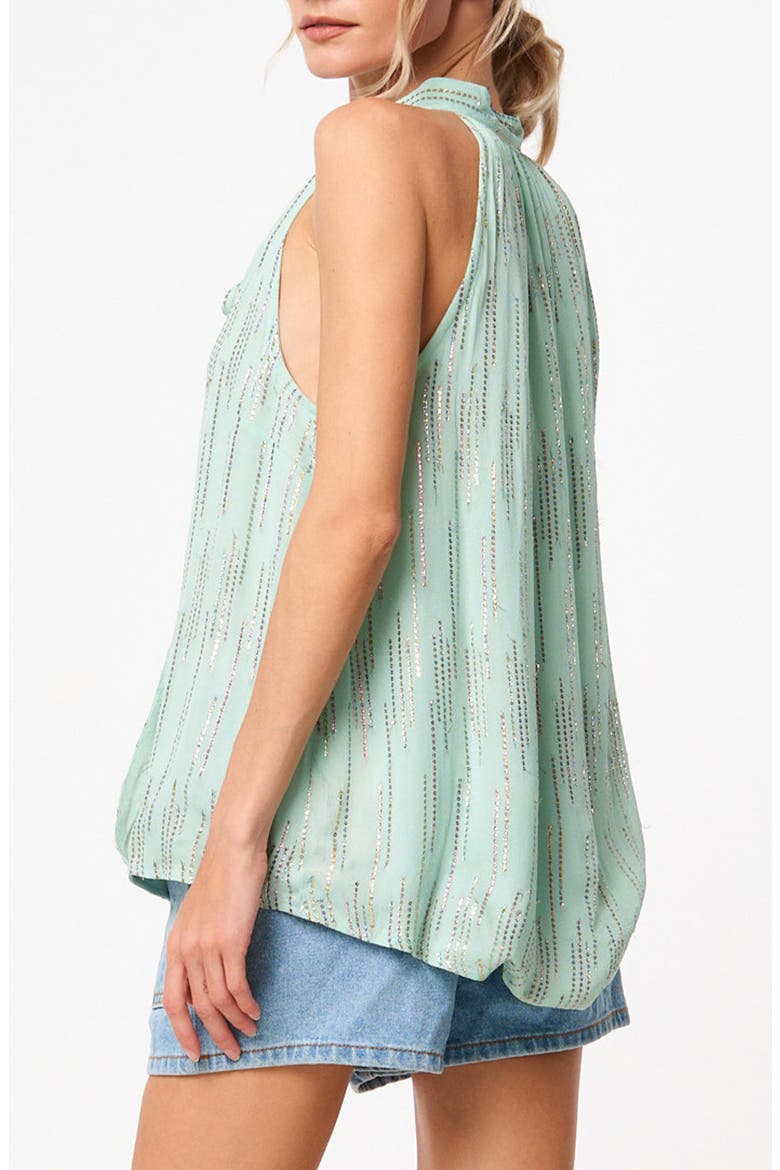 Cadence Tie Neck Metallic Surplice Top, Alternate, color, DUSTY BLUE