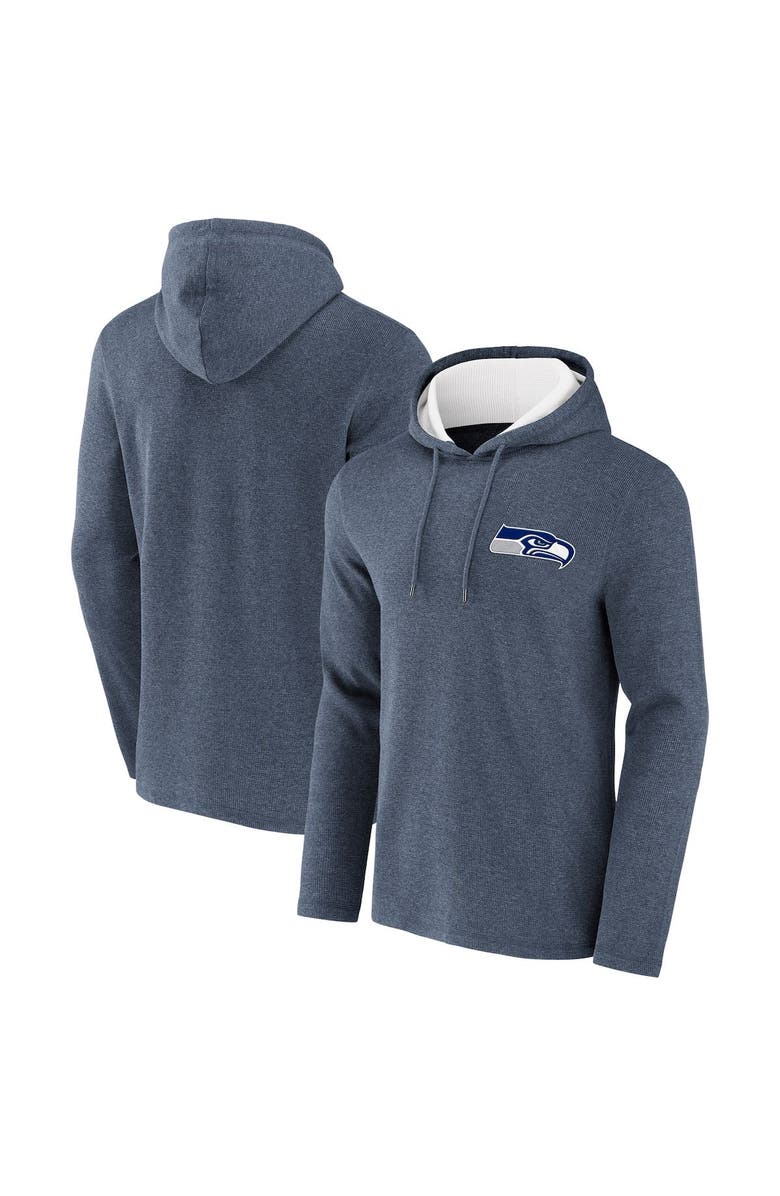 NFL X DARIUS RUCKER Men's NFL x Darius Rucker Collection by Fanatics Heathered College Navy Seattle Seahawks Waffle Knit Pullover Hoodie, Main, color, 