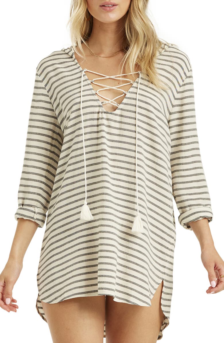 Billabong Same Story Hooded Cover-Up Tunic, Main, color,