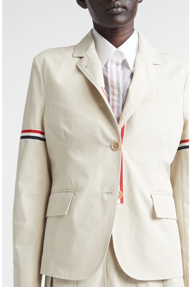 Tricolor Armband Relaxed Fit Cotton Sport Coat, Alternate, color, BEIGE