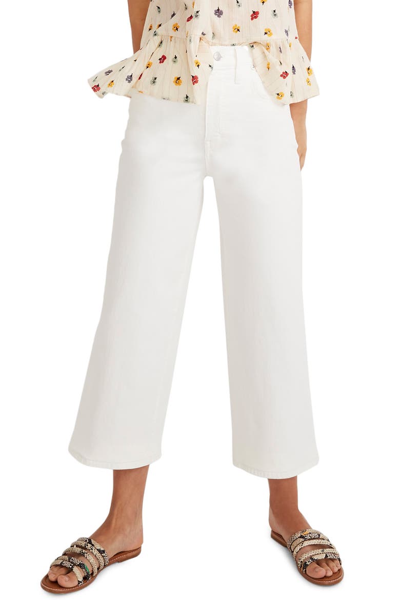 Crop Wide Leg Jeans, Main, color, TILE WHITE