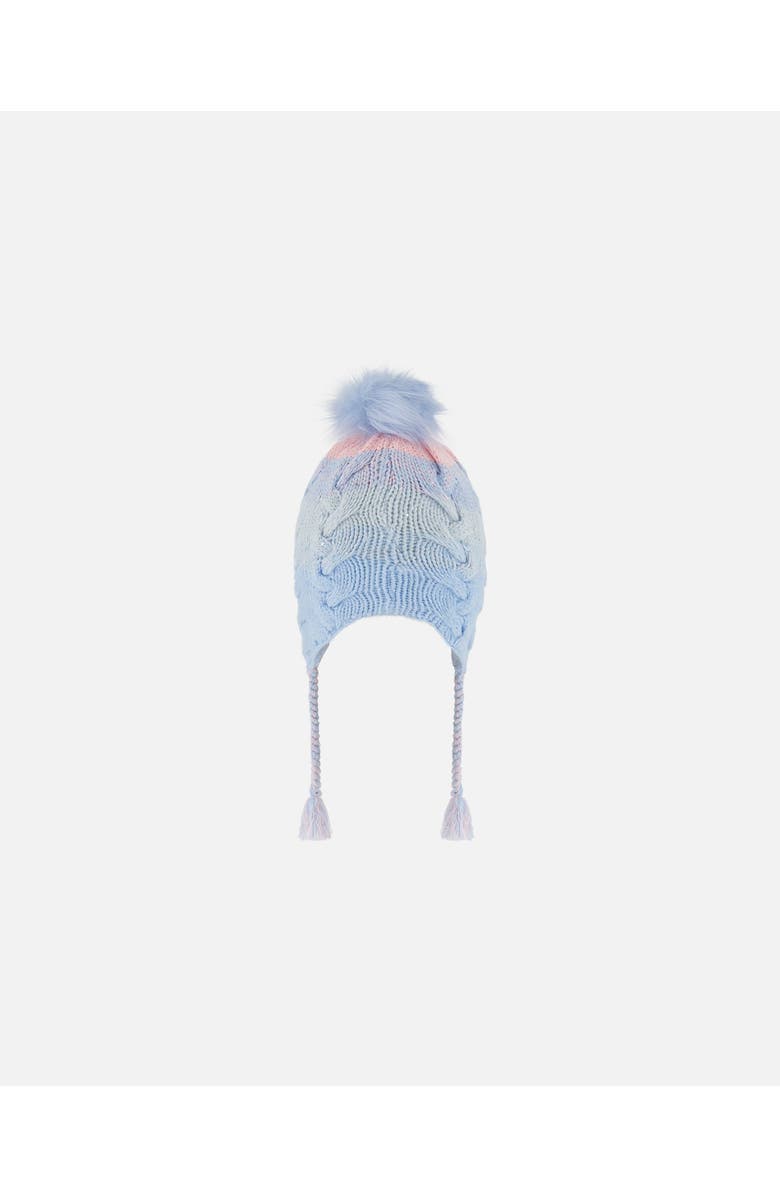 Deux par Deux Girl's Peruvian Knit Hat Air Blue And Light Pink, Alternate, color, 