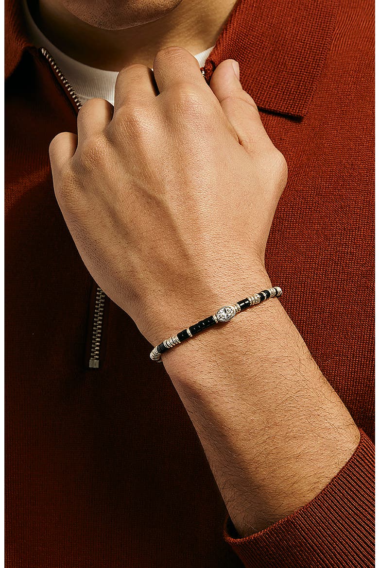 JH Lovestruck™ Heishi Bracelet, Sterling Silver, Hardstones, Lab-Grown Diamond, 1.0TCW, Alternate, color, SILVER