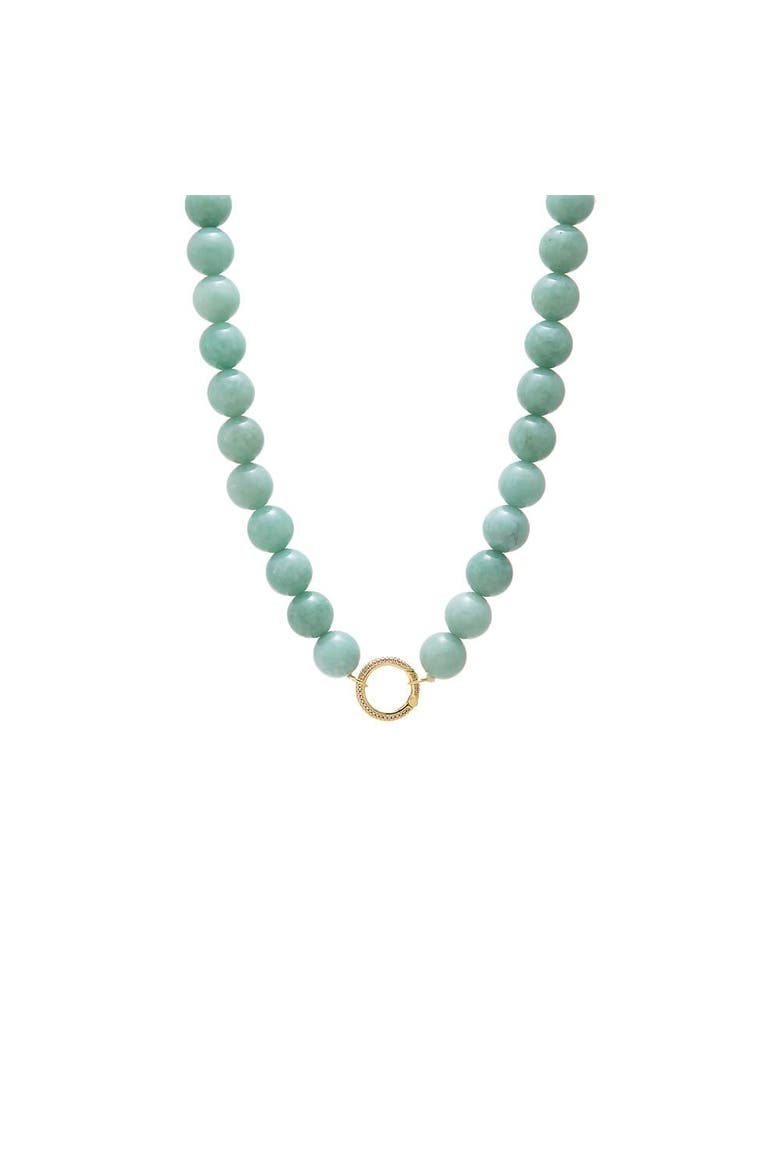 Jade Green Large Bead Clicker Necklace, Alternate, color, Jade Green